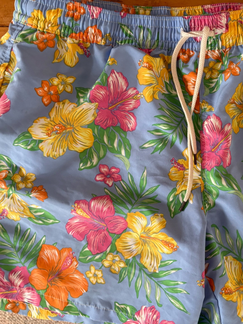 Polo by Ralph Lauren Light Blue Tropical Floral Swim Shorts